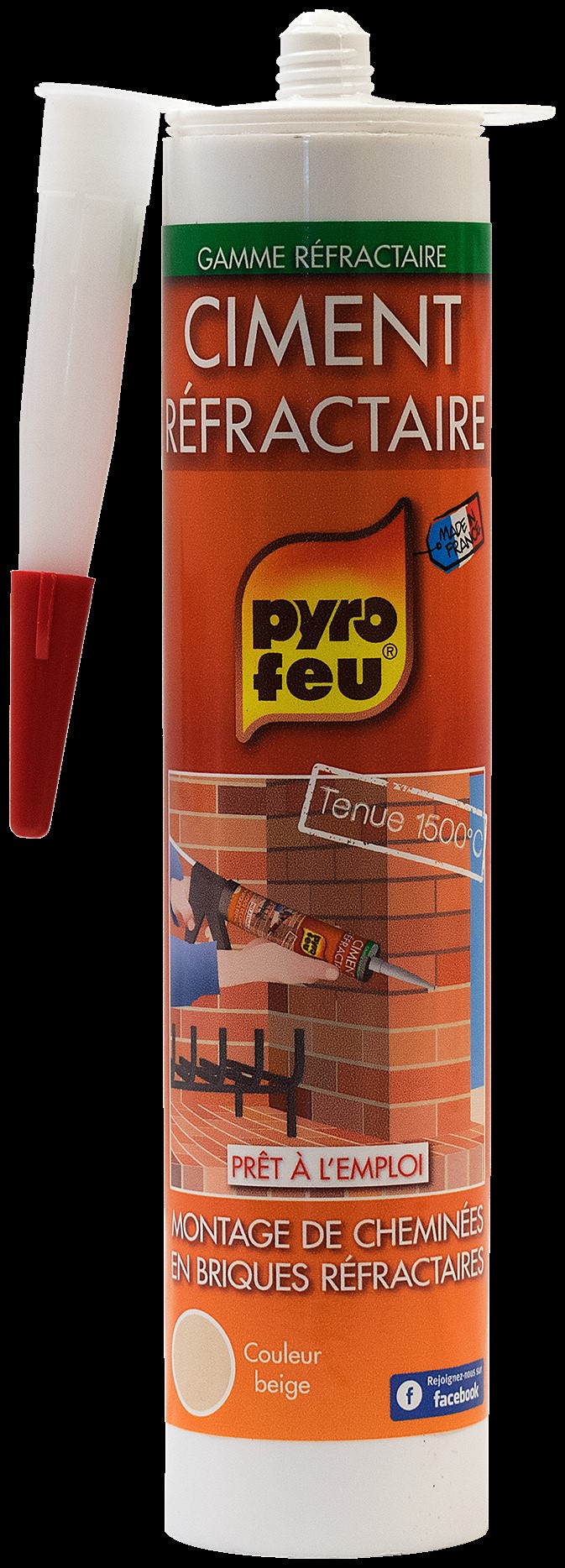 ciment refractaire cartouche 310 ml - PYROFEU